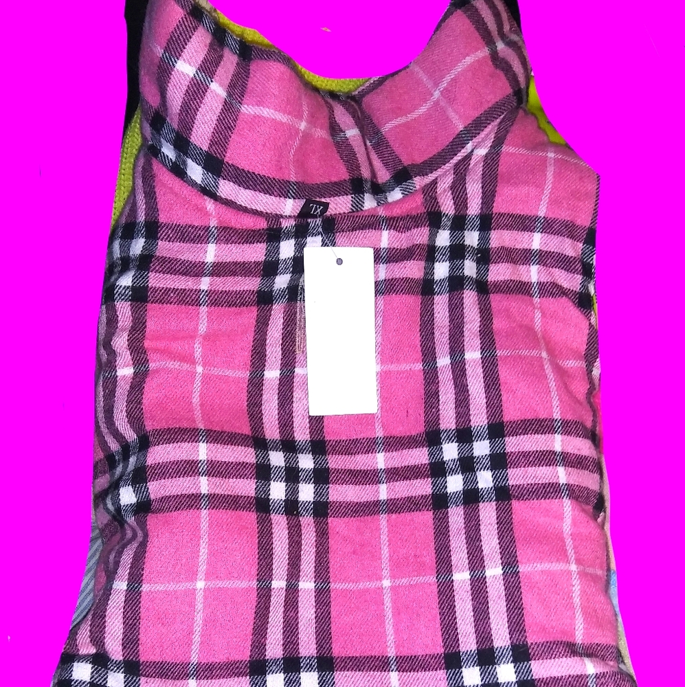 Dog Windproof Waterproof Plaid Vest Wintercoat. XL